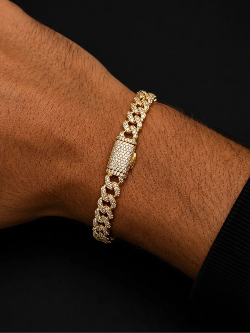 18K Gold Plated, 3.5CTW Moissanite Slim Miami Cuban Bracelet